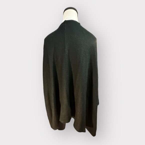 Women’s Isabel Maternity Black Knit Poncho with Armholes OS Plus - Picture 8 of 10